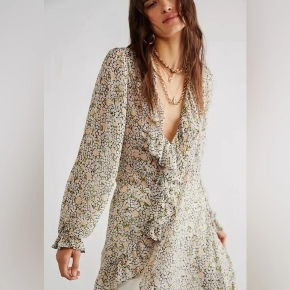 Free People Gigi Floral Maxi Tunic Top - Picture 7 of 15